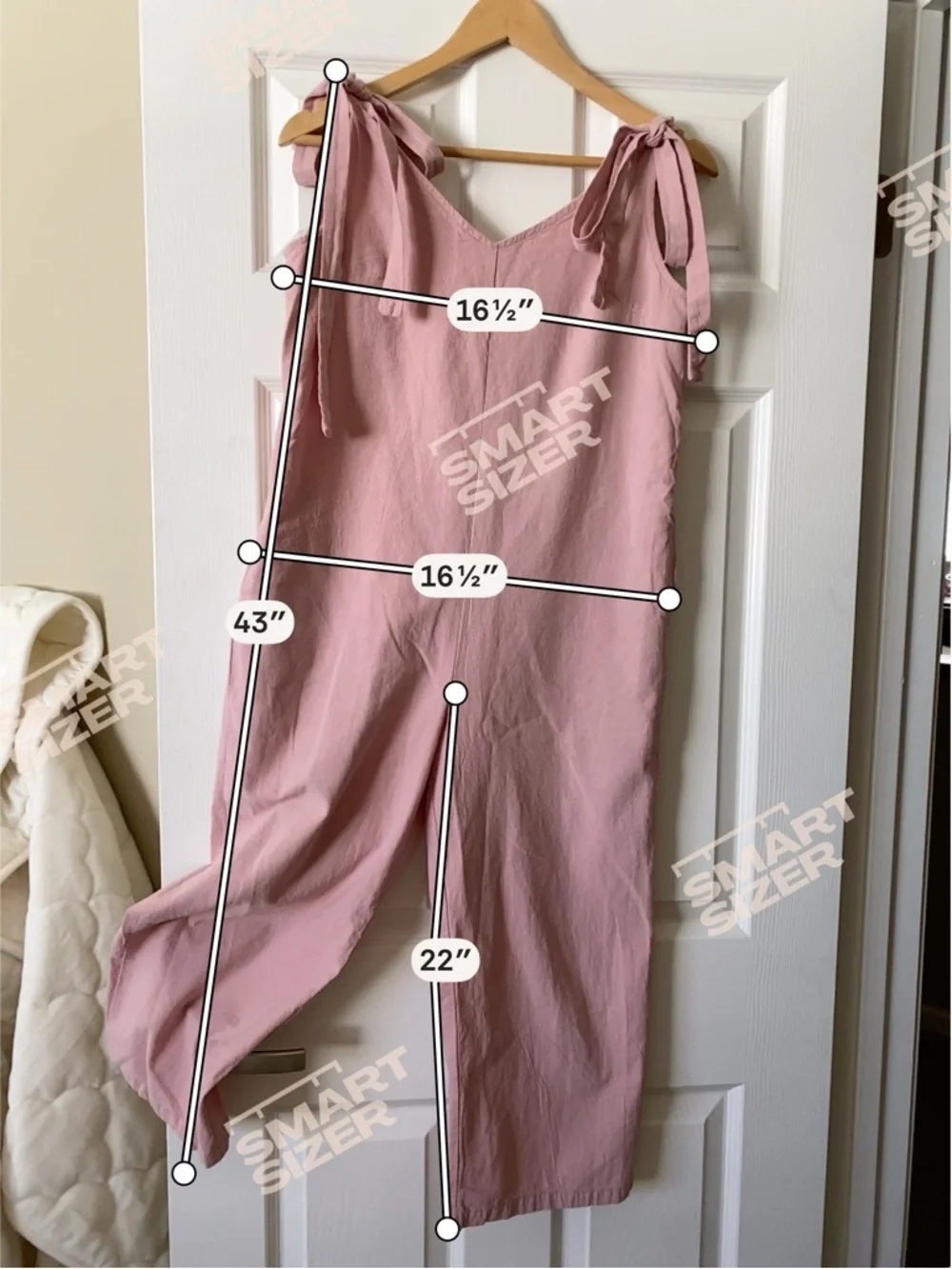 SHEIN Dusty Pink Tie-Strap Wide-Leg Jumpsuit - Picture 6 of 6